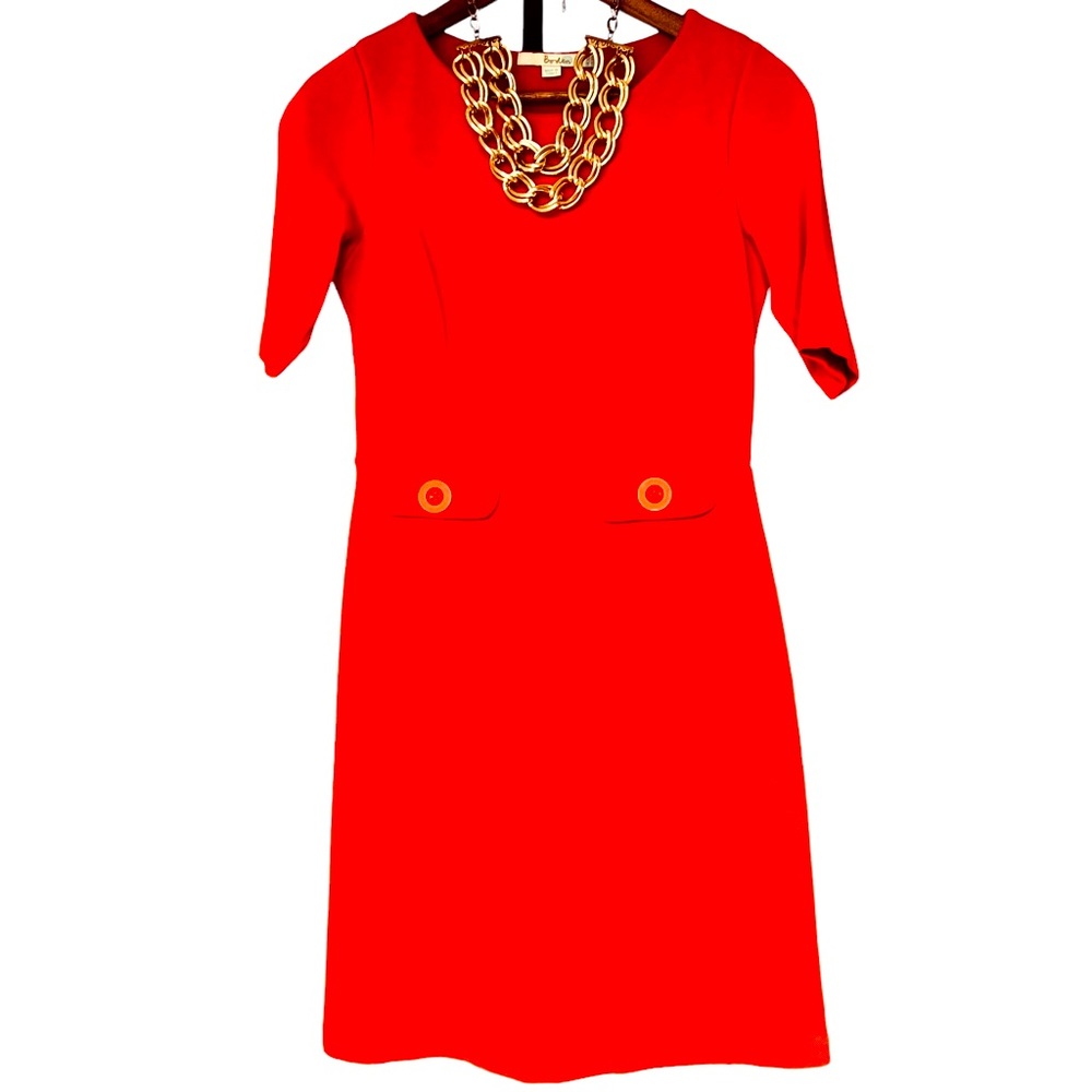Boden Orange Ponte Knit Dress Size US 6
